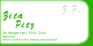 zita pitz business card